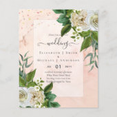 BUDGET WITTE ROZEN Uitnodigingen TROUWHUISSTIJL Flyer (Voorkant)