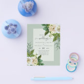 BUDGET WITTE ROZEN Uitnodigingen TROUWHUISSTIJL Flyer (Enkel)