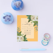 BUDGET WITTE ROZEN Uitnodigingen TROUWHUISSTIJL Flyer (Enkel)