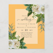 BUDGET WITTE ROZEN Uitnodigingen TROUWHUISSTIJL Flyer (Voorkant)