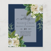 BUDGET WITTE ROZEN Uitnodigingen TROUWHUISSTIJL Flyer (Voorkant)