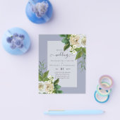 BUDGET WITTE ROZEN Uitnodigingen TROUWHUWELIJKSTIJ Flyer (Enkel)