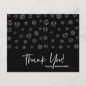 Budget Witte Script Zwarte Dankkaartjes (Voorkant)