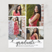 Budget Witte Zwarte Grad 4 Foto Script Uitnodiging (Voorkant)