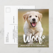 Budget Wof Foto Puppy Dog Nieuwe Aankondiging Pet (Voorkant / Achterkant)