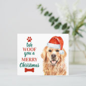 Budget Wof Merry Kersthond Golden Retriever (Staand voorkant)