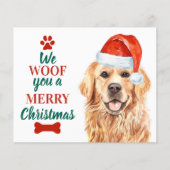 Budget Wof Merry Kersthond Golden Retriever (Voorkant)