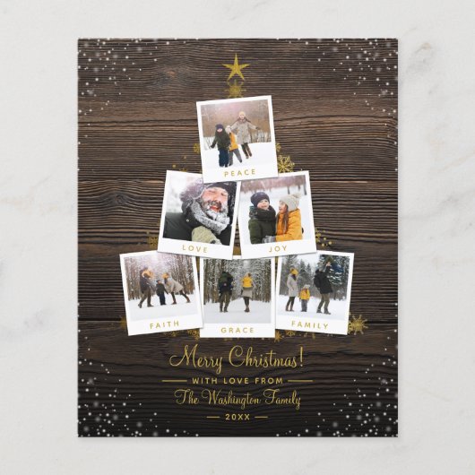 Budget Wood & Gold Kerstmis Aangepaste foto's Coll (Voorkant)
