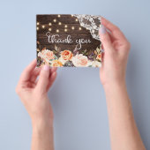 Budget Wood, Lace, Lichtroze Floral Dank u. Flyer (Hand)