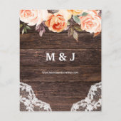 Budget Wood, Lace, Roze en Peach Floral Wedding (Achterkant)