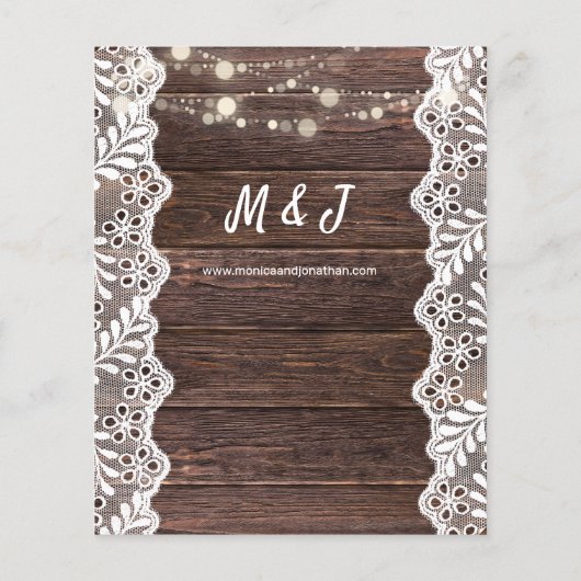 Budget Wood Lace String Lights Wedding (Achterkant)