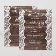 Budget Wood Lace String Lights Wedding