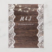 Budget Wood Lace String Lights Wedding Flyer (Achterkant)