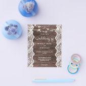 Budget Wood Lace String Lights Wedding Flyer (Enkel)