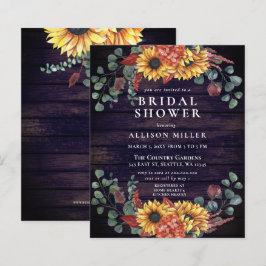 Budget Wood Sunflower Bridal Shower Invitation