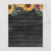 Budget Wood Sunflower Weddenschap (Achterkant)