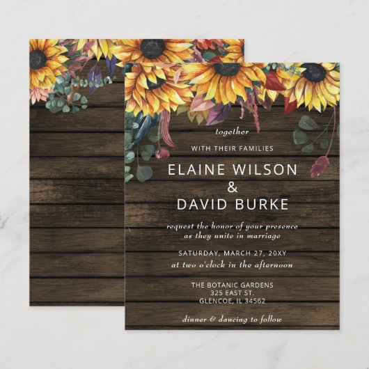 Budget Wood Sunflower Weddenschap (Voorkant / Achterkant)