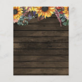 Budget Wood Sunflower Weddenschap (Achterkant)