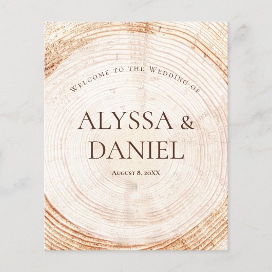 Budget WoodGrain Rustic Wedding Custom Program (Voorkant)