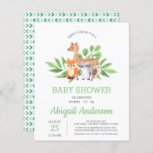 BUDGET Woodland Animal Baby shower Invitation (Voorkant / Achterkant)