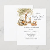 Budget Woodland Animal Baby shower Invitation (Voorkant / Achterkant)