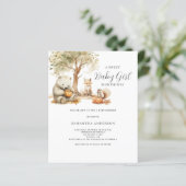 Budget Woodland Animal Baby shower Invitation (Staand voorkant)