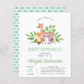 BUDGET Woodland Animal Baby Sprinkle Invitation (Voorkant / Achterkant)