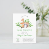 BUDGET Woodland Animal Baby Sprinkle Invitation (Staand voorkant)