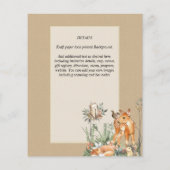 BUDGET Woodland Animals Baby Boy Girl Shower INV's (Achterkant)