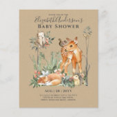 BUDGET Woodland Animals Baby Boy Girl Shower INV's (Voorkant)
