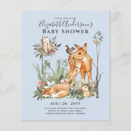 BUDGET Woodland Animals Baby Boy Girl Shower INV's Flyer