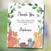 Budget Woodland Animals Baby shower Hartelijk dank