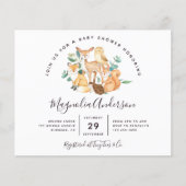 Budget Woodland Animals Baby shower Invitation (Voorkant)