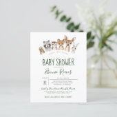 Budget Woodland Animals Baby shower Invitation (Staand voorkant)