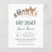 Budget Woodland Animals Baby shower Invitation (Voorkant)