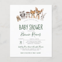 Budget Woodland Animals Baby shower Invitation