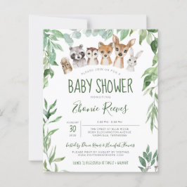 Budget Woodland Animals Baby shower Invitation