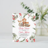 Budget Woodland Animals Baby shower Invitation (Staand voorkant)