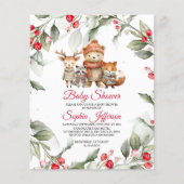 Budget Woodland Animals Baby shower Invitation (Voorkant)
