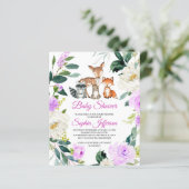 Budget Woodland Animals Baby shower Invitation (Staand voorkant)