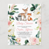 Budget Woodland Animals Baby shower Invitation (Voorkant)