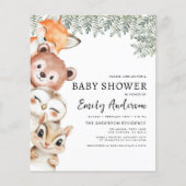 Budget Woodland Animals Baby shower Invitation Flyer (Voorkant)