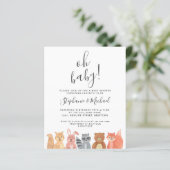 Budget Woodland Animals Couples Baby shower Invite (Staand voorkant)