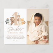 Budget Woodland Animals First Birthday Party Foto (Voorkant)