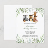 Budget Woodland Animals Greenery Baby shower (Voorkant / Achterkant)