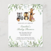 Budget Woodland Animals Greenery Baby shower (Voorkant)