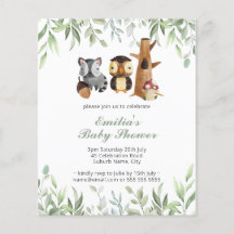 Budget Woodland Animals Greenery Baby shower