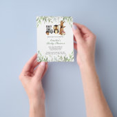 Budget Woodland Animals Greenery Baby shower Flyer (Hand)