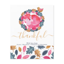 BUDGET Woodland Animals Thanksgiving Holiday Card