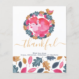 BUDGET Woodland Animals Thanksgiving Holiday Card
